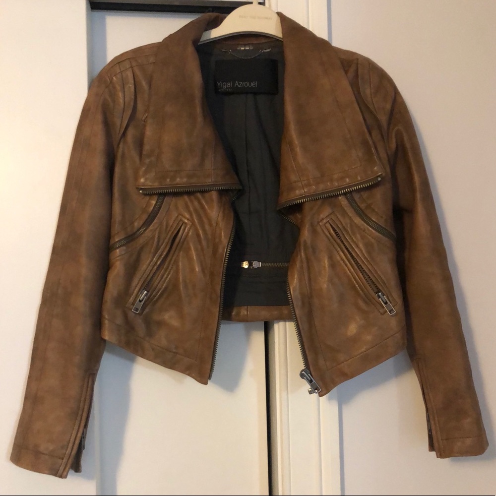 Yigal Azrouel Leather Moto Jacket, US4